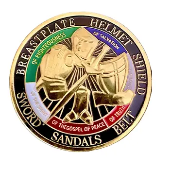 Put on the Whole Armor of God Christian Gold Plated Coin