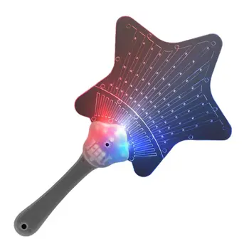 Light Up Transparent Patriotic Star Hand Fan for 4th of July