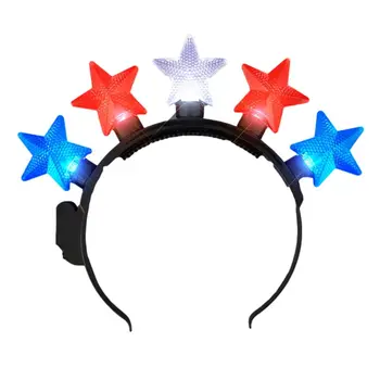 Light Up RWB Patriotic Five Stars Headband