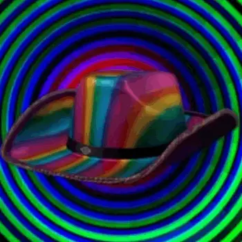 Multicolor Lights Metallic Shine Rainbow Cowboy Hat