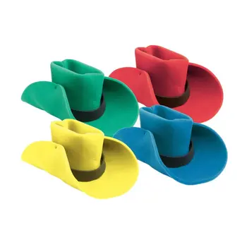 Pack of 3 Non Light Up Assorted Foam Cowboy Hat One Size Fits All Gender