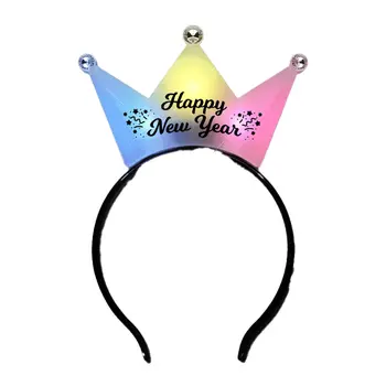 Happy New Year 3 Jeweled Multicolor Princess Crown Headbands