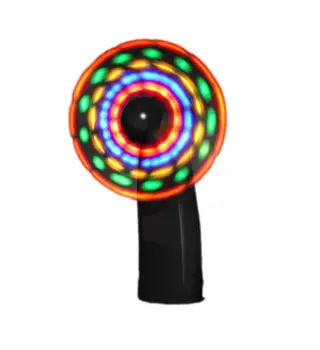 Portable Light Up Mini Cooling Fan with Black Handle Battery Operated for Hot Weather