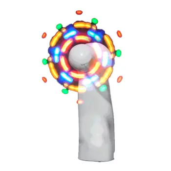Portable Light Up Mini Cooling Fan with White Handle Battery Operated for Hot Weather