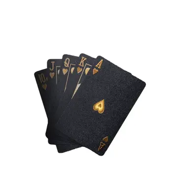 Black Matte Magic Waterproof Non Slippery Deck of Poker Cards with No Art Premium Quality