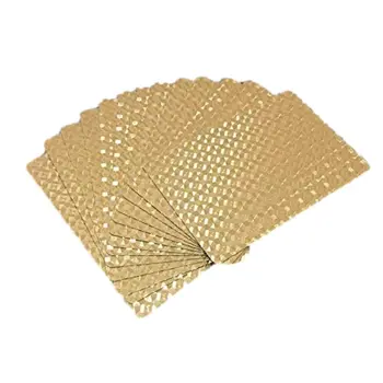 Gold Magic Waterproof Non Slippery Deck of Poker Cards with No Art Premium Quality