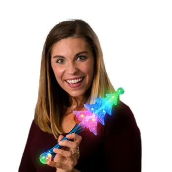 LED Sparkling Crystal Ball Holiday Tree Wand Assorted Blue or Pink Handle