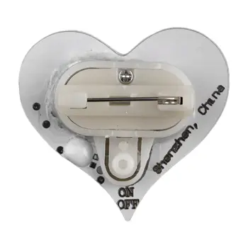 Pack of 12 Red Heart Flashing Battery Operated Body Light Lapel Pins