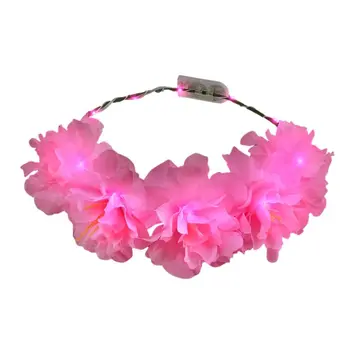 Light Up Flashing Spring Rainbow Wedding Flower Crowns Assortment Pack of 12