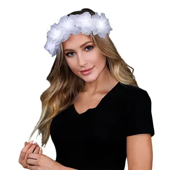 Light Up Floral Princess Cool White Fairy Halo Crown