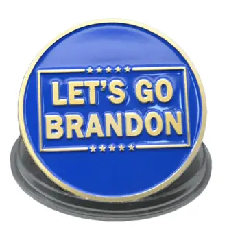 LET’S GO BRANDON 2024 SAVE AMERICA BACK Donald Trump Gold on Gold Plated Collectible Supporters Challenge Coin