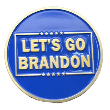 LET’S GO BRANDON 2024 SAVE AMERICA BACK Donald Trump Gold on Gold Plated Collectible Supporters Challenge Coin