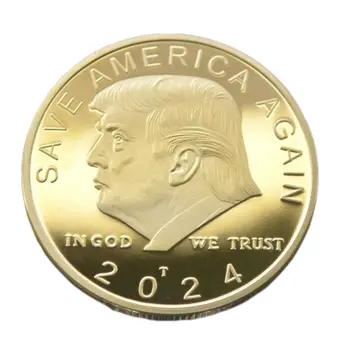 LET’S GO BRANDON 2024 SAVE AMERICA BACK Donald Trump Gold on Gold Plated Collectible Supporters Challenge Coin