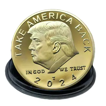 2024 TAKE AMERICA BACK Commander in Chief Donald Trump Gold on Gold Plated Collectible Coin
