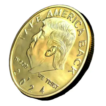 2024 TAKE AMERICA BACK Commander in Chief Donald Trump Gold on Gold Plated Collectible Coin