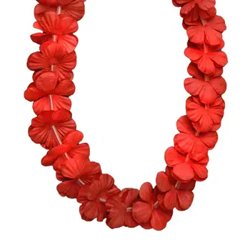 Light Up Hawaiian Flower Lei Necklace Red