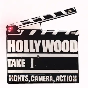 Pack of 12 Hollywood Clapboard Flashing Body Light Lapel Pins