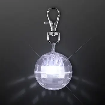 Light Up Projecting Disco Ball Backpack Pet Car Keychain White