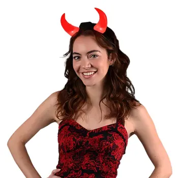 Large Light Up Devil Horns Red