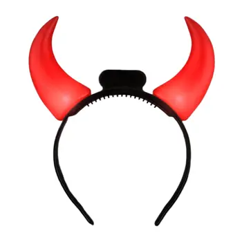 Large Light Up Devil Horns Red