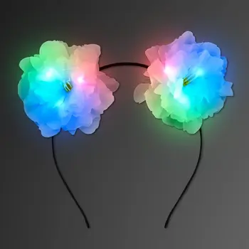 Color Changing White Flower Ears Headband