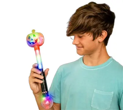 16 Inch Flashing Multicolor Pumpkin Scepter Wand