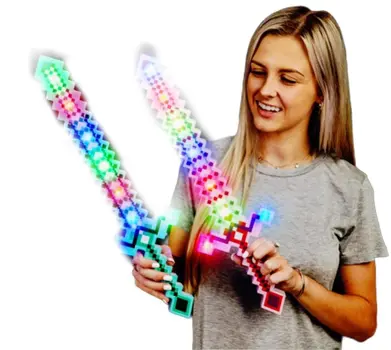 20 Inches Light Up Galaxy 3D Pixel Sword 1 Unit Assorted