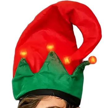 Light Up Christmas Elf Plush Hat