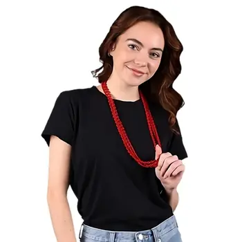 12 Pcs Unlit Mini Love Heart Opaque Bead Necklace