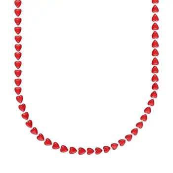 12 Pcs Unlit Mini Love Heart Opaque Bead Necklace