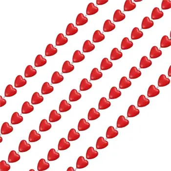 12 Pcs Unlit Mini Love Heart Opaque Bead Necklace