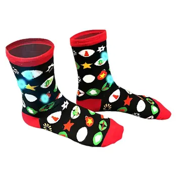 Flashing Ornaments Christmas Socks 1 Pair