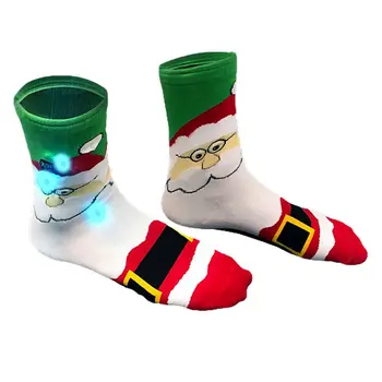 Flashing Santa Claus Christmas Socks 1 Pair