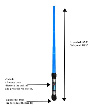 Galactic LED Expandable Blue Light Saber Sword