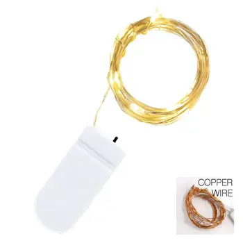 LED 20 Inch Copper Wire String Lights Warm White