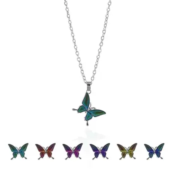 Mood Changing Butterfly Charm Pendant Necklace