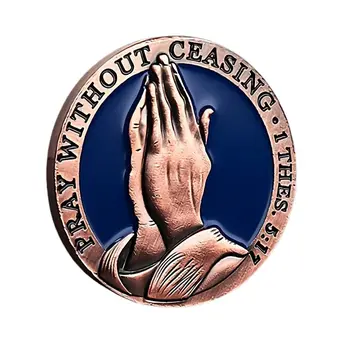 Pray Without Ceasing 1 Thessalonians 5:17 Christian Jesus Blessing Coin