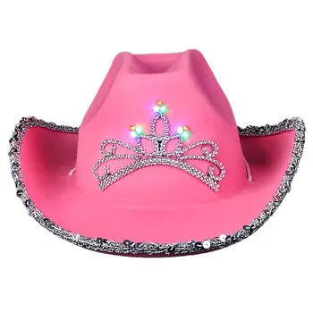 Child Size LED Pink Western Hat Pack of 24