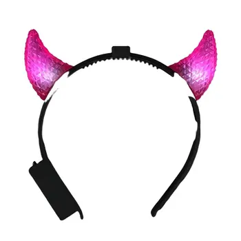 Light Up Crystal Prism Devil Horns Pink