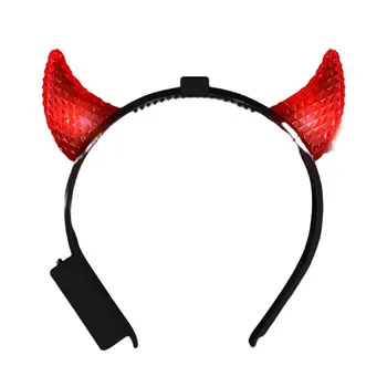 Light Up Crystal Prism Devil Horns Red