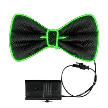 EL Wire Green Bow Tie St Patricks Day Night Parties