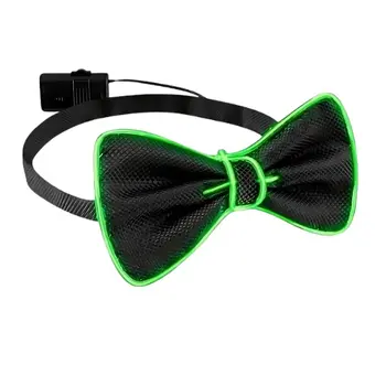 EL Wire Green Bow Tie St Patricks Day Night Parties