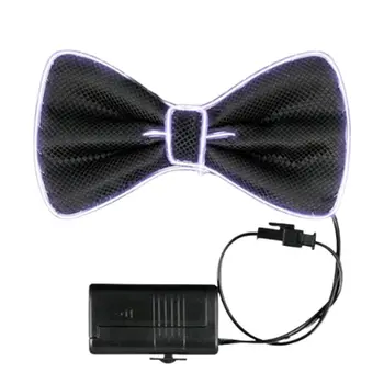 EL Wire White Bow Tie Night Parties