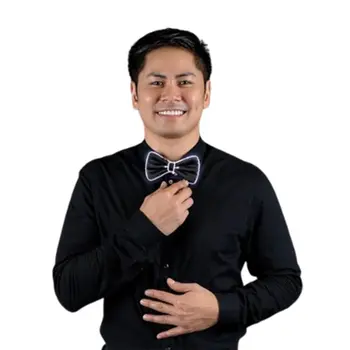 EL Wire White Bow Tie Night Parties