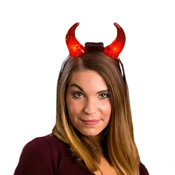 Light Up Naughty Red Large Devil Horns