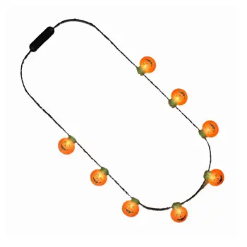 Halloween LED Light-Up Medium Size Pumpkin Necklace