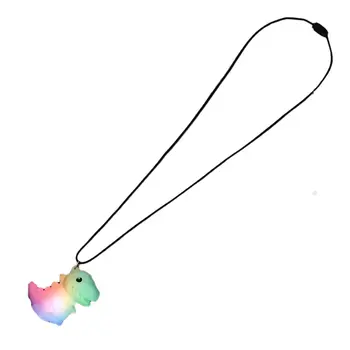 Light Up Soft Baby Dinosaur Charm Necklace with  8 LED Functions