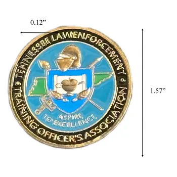 Tennessee Law Enforcement Training Officers Association Gold Plated Coin