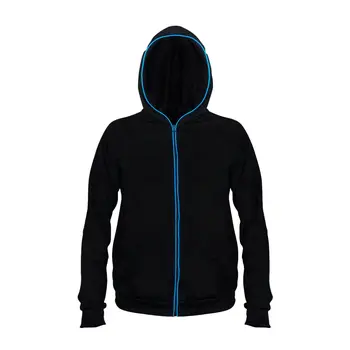 Electro Luminescent Zip Up Hoodie Blue XXL