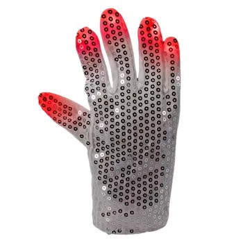 Light Up Multicolor Jacko Thriller Beat It Billie Jean Right Hand Sequin Glove Pack of 12